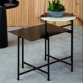 Orsina Ramus Two-Tier Metal Side Table – Black and White Ombre