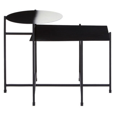 Orsina Ramus Two-Tier Metal Side Table – Black and White Ombre