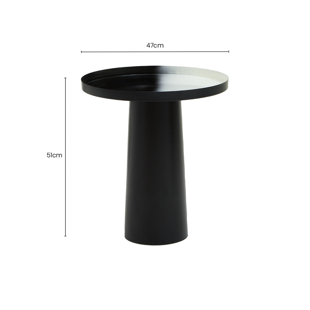 Orsina Ramus Black and White Ombre Round Metal Pedestal Side Table