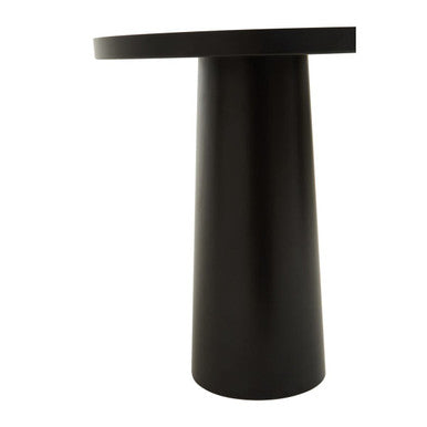 Orsina Ramus Black and White Ombre Round Metal Pedestal Side Table