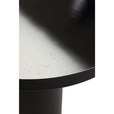 Orsina Ramus Black and White Ombre Round Metal Pedestal Side Table