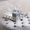 Orsina Rhoda Square Mirror Tray | Nickel Finish Modern Vanity Organizer