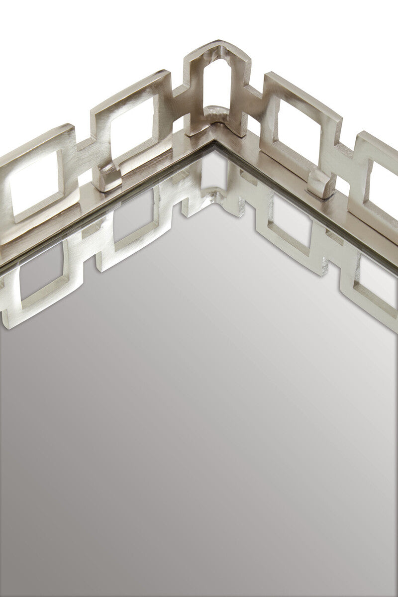 Orsina Rhoda Square Mirror Tray | Nickel Finish Modern Vanity Organizer