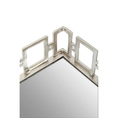Orsina Rhoda Rectangle Mirror Tray – Nickel Finish Decorative Server