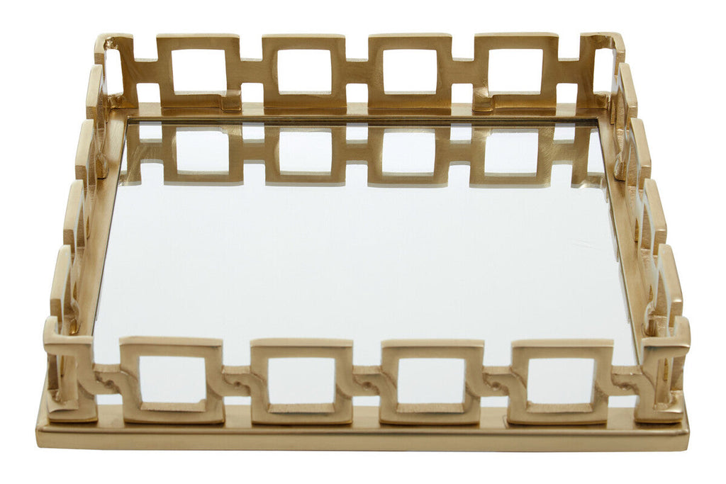 Orsina Rhoda Square Gold Mirror Tray – Modern Decorative Vanity Tray