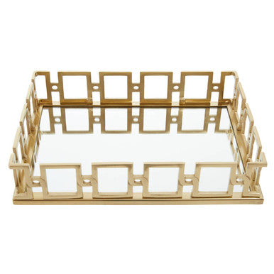 Orsina Rhoda Gold Mirror Tray – Rectangular Decorative Vanity Tray