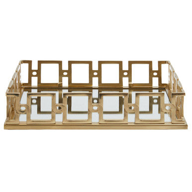 Orsina Rhoda Gold Mirror Tray – Rectangular Decorative Vanity Tray
