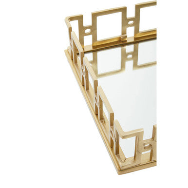 Orsina Rhoda Gold Mirror Tray – Rectangular Decorative Vanity Tray