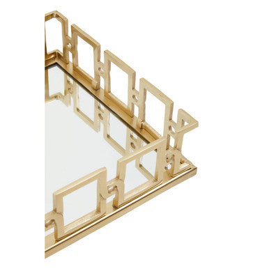 Orsina Rhoda Gold Mirror Tray – Rectangular Decorative Vanity Tray
