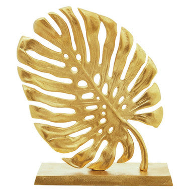 Orsina Lena Prato Gold Monstera Leaf Sculpture – Cast Aluminium Decor