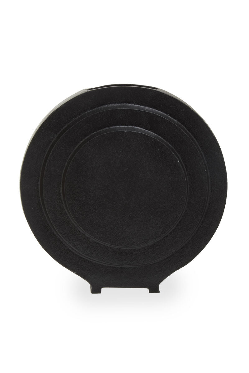 Orsina Hapax Round Matte Black Aluminium Vase – Modern Sculptural Decor
