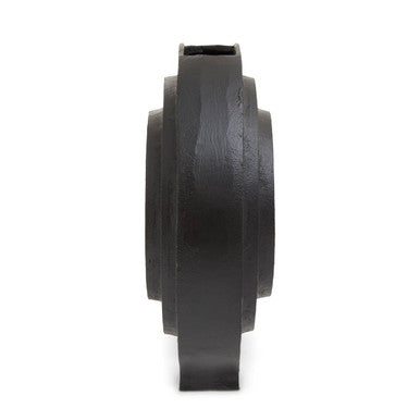 Orsina Hapax Round Matte Black Aluminium Vase – Modern Sculptural Decor