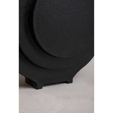 Orsina Hapax Round Matte Black Aluminium Vase – Modern Sculptural Decor