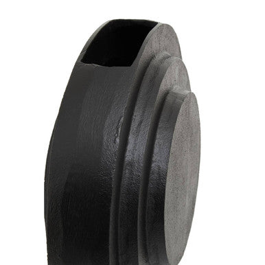 Orsina Hapax Round Matte Black Aluminium Vase – Modern Sculptural Decor