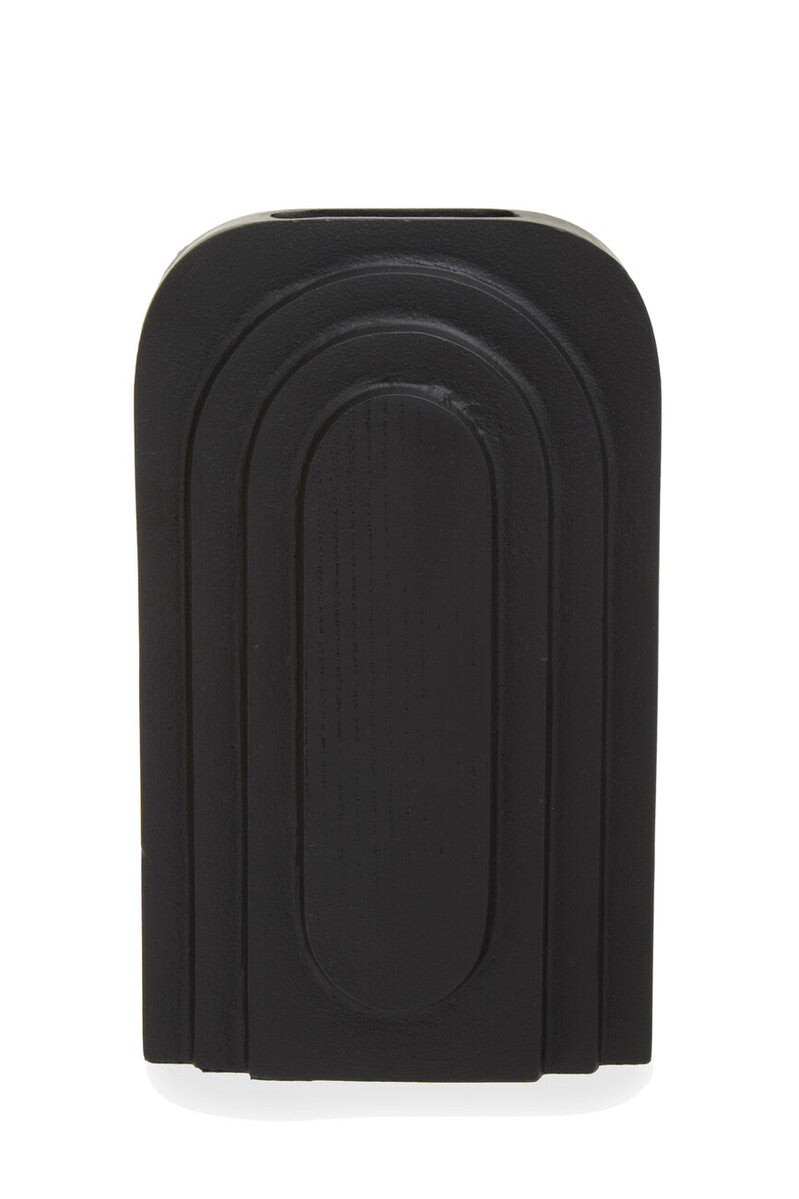 Orsina Hapax Tall Black Vase – Handcrafted Textured Aluminium