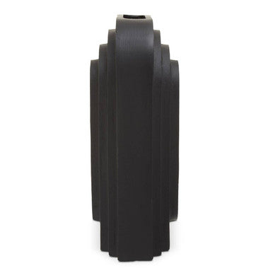 Orsina Hapax Tall Black Vase – Handcrafted Textured Aluminium