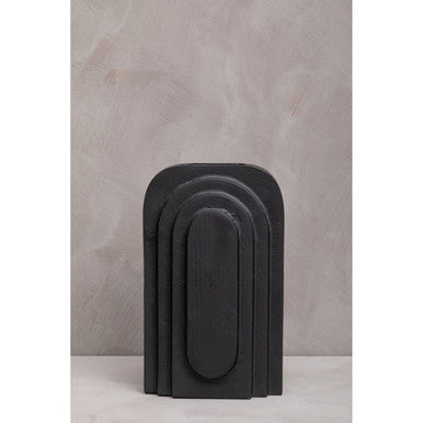 Orsina Hapax Tall Black Vase – Handcrafted Textured Aluminium