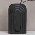 Orsina Hapax Tall Black Vase – Handcrafted Textured Aluminium