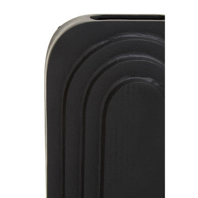 Orsina Hapax Tall Black Vase – Handcrafted Textured Aluminium