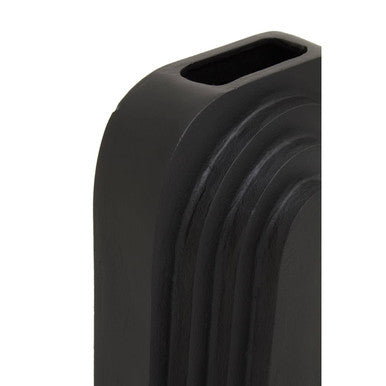 Orsina Hapax Tall Black Vase – Handcrafted Textured Aluminium