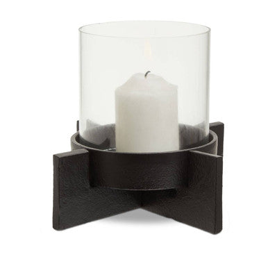 Orsina Hapax Small Candle Holder – Matte Black Textured Aluminium