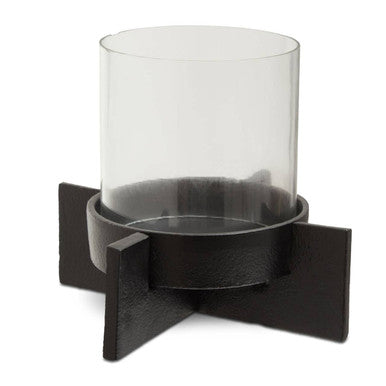 Orsina Hapax Small Candle Holder – Matte Black Textured Aluminium