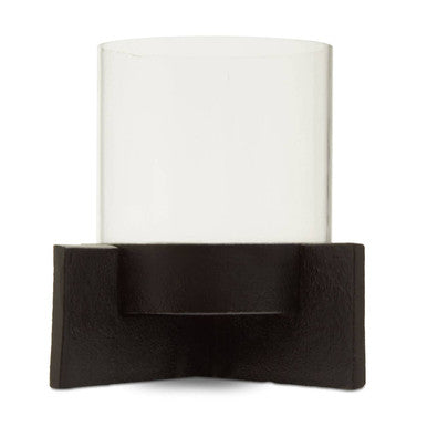 Orsina Hapax Small Candle Holder – Matte Black Textured Aluminium