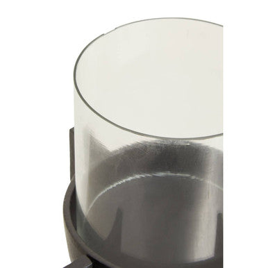 Orsina Hapax Small Candle Holder – Matte Black Textured Aluminium