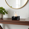 Orsina Hapax Small Candle Holder – Matte Black Textured Aluminium