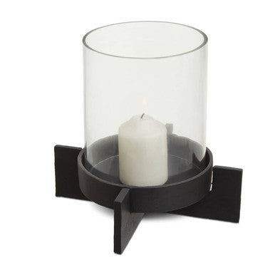 Orsina Hapax Large Matte Black Sculptural Aluminium Candle Holder