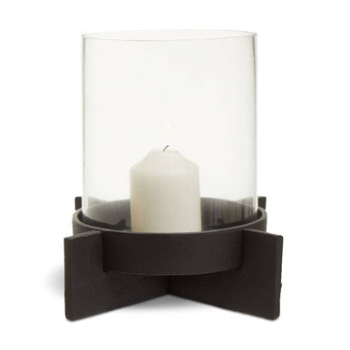 Orsina Hapax Large Matte Black Sculptural Aluminium Candle Holder