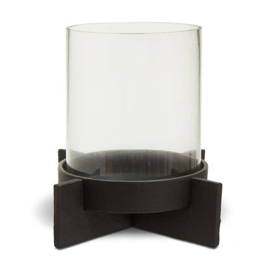 Orsina Hapax Large Matte Black Sculptural Aluminium Candle Holder