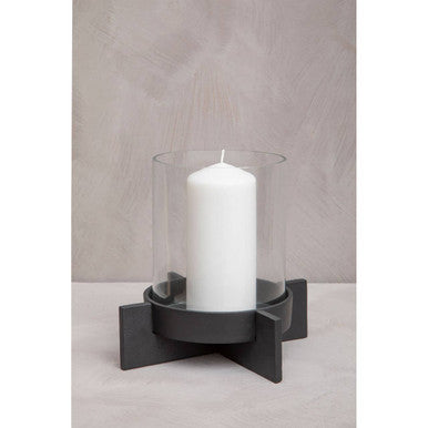 Orsina Hapax Large Matte Black Sculptural Aluminium Candle Holder
