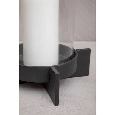 Orsina Hapax Large Matte Black Sculptural Aluminium Candle Holder