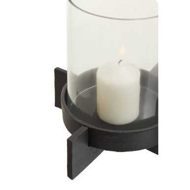 Orsina Hapax Large Matte Black Sculptural Aluminium Candle Holder