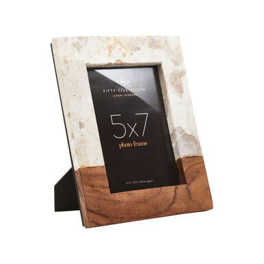 Orsina Olena Marble and Acacia Wood Photo Frame | 5x7 Large Tabletop