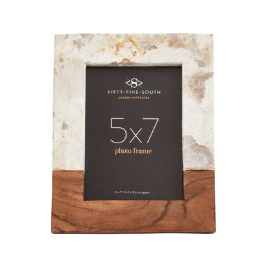 Orsina Olena Marble and Acacia Wood Photo Frame | 5x7 Large Tabletop