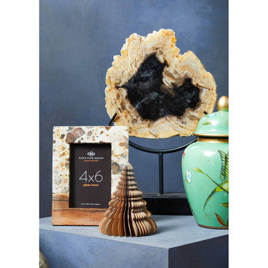 Orsina Olena Marble and Acacia Wood Photo Frame | 5x7 Large Tabletop