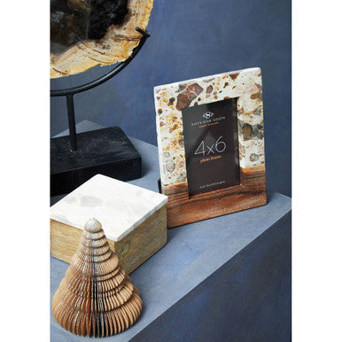 Orsina Olena Marble and Acacia Wood Photo Frame | 5x7 Large Tabletop
