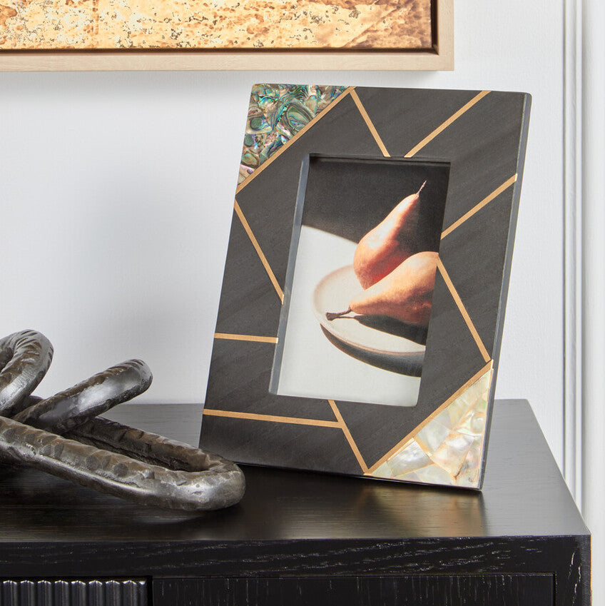 Orsina Oriana Mother of Pearl and Gold Inlay Photo Frame – 4x6 Inch