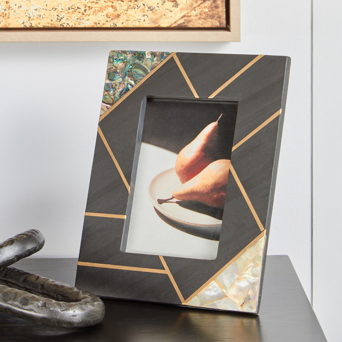 Orsina Oriana Mother of Pearl and Gold Inlay Photo Frame – 4x6 Inch