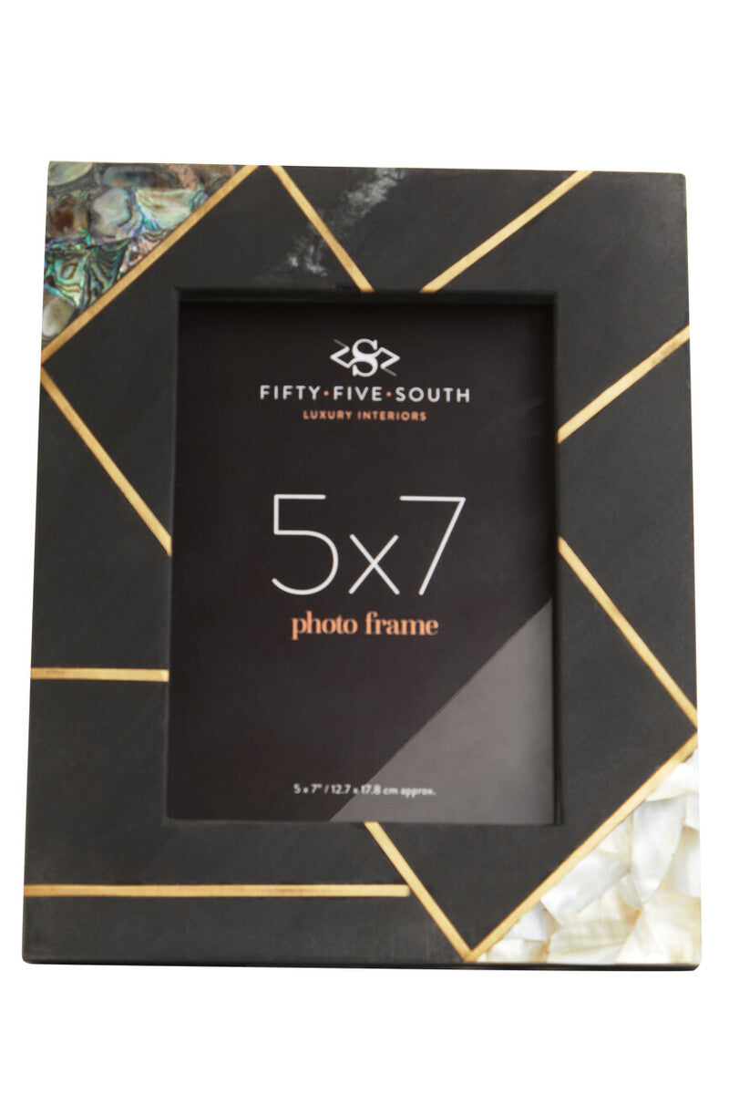 Orsina Oriana Mother of Pearl and Gold Inlay Photo Frame – 5x7