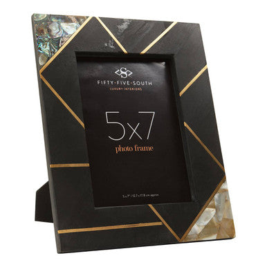 Orsina Oriana Mother of Pearl and Gold Inlay Photo Frame – 5x7