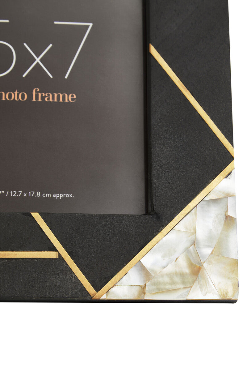 Orsina Oriana Mother of Pearl and Gold Inlay Photo Frame – 5x7