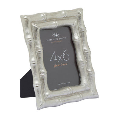 Orsina Hiba Silver Bamboo Effect Photo Frame | 4x6 Tabletop Display