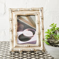 Orsina Hiba Silver Bamboo Effect Photo Frame | 4x6 Tabletop Display