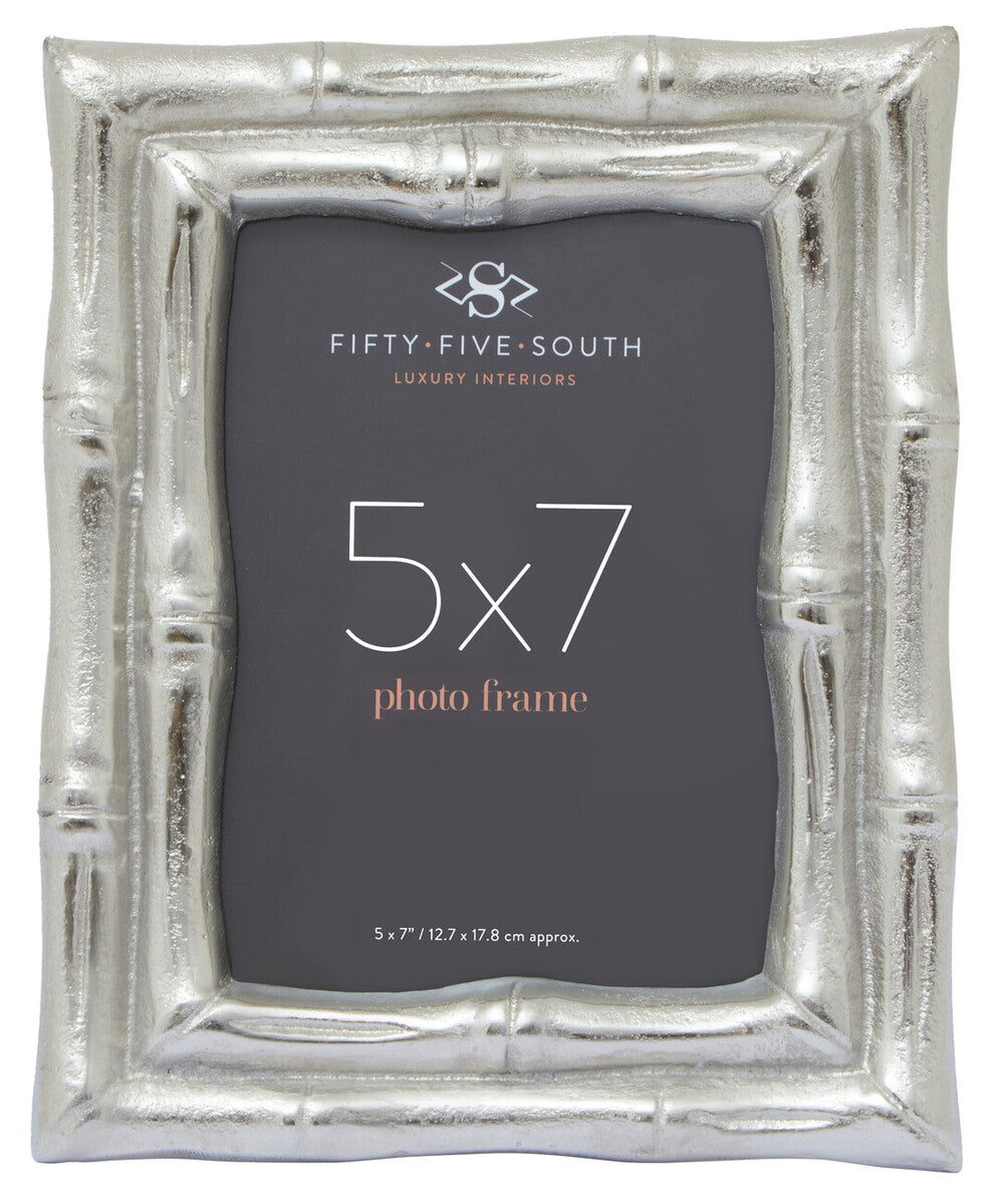 Orsina Hiba Silver Bamboo Effect 5x7 Photo Frame | Aluminum Picture Frame