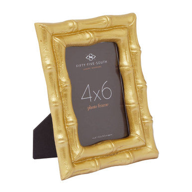 Orsina Hiba Gold Bamboo Effect Photo Frame – 4x6in Tabletop Display