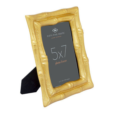 Orsina Hiba Gold Bamboo Effect Photo Frame | 5x7 Aluminum Picture Frame