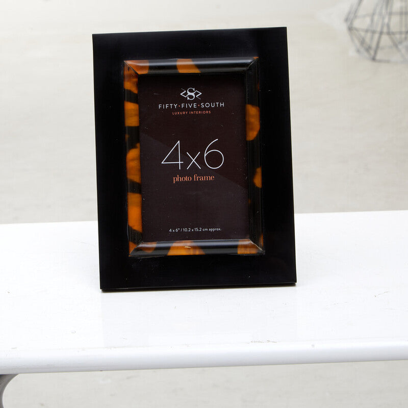 Orsina Roma Tortoise Shell Photo Frame – 4 x 6 Inch Tabletop Decor